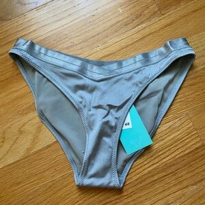 Silver swim suit bottom